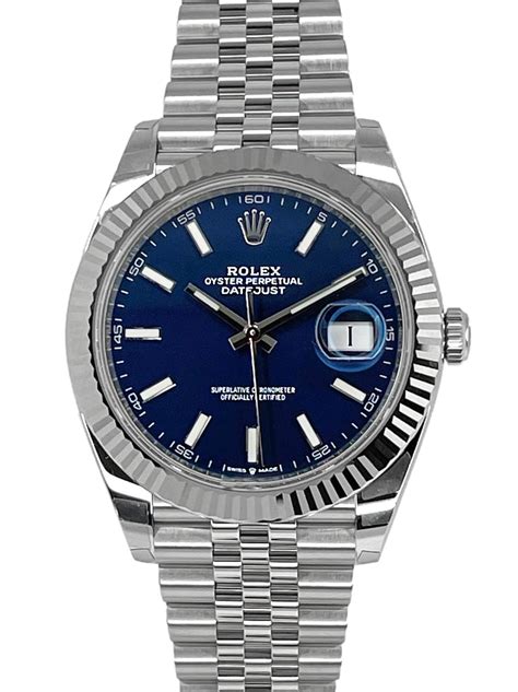 rolex datejust jubilee blue index|rolex datejust 41mm blue dial.